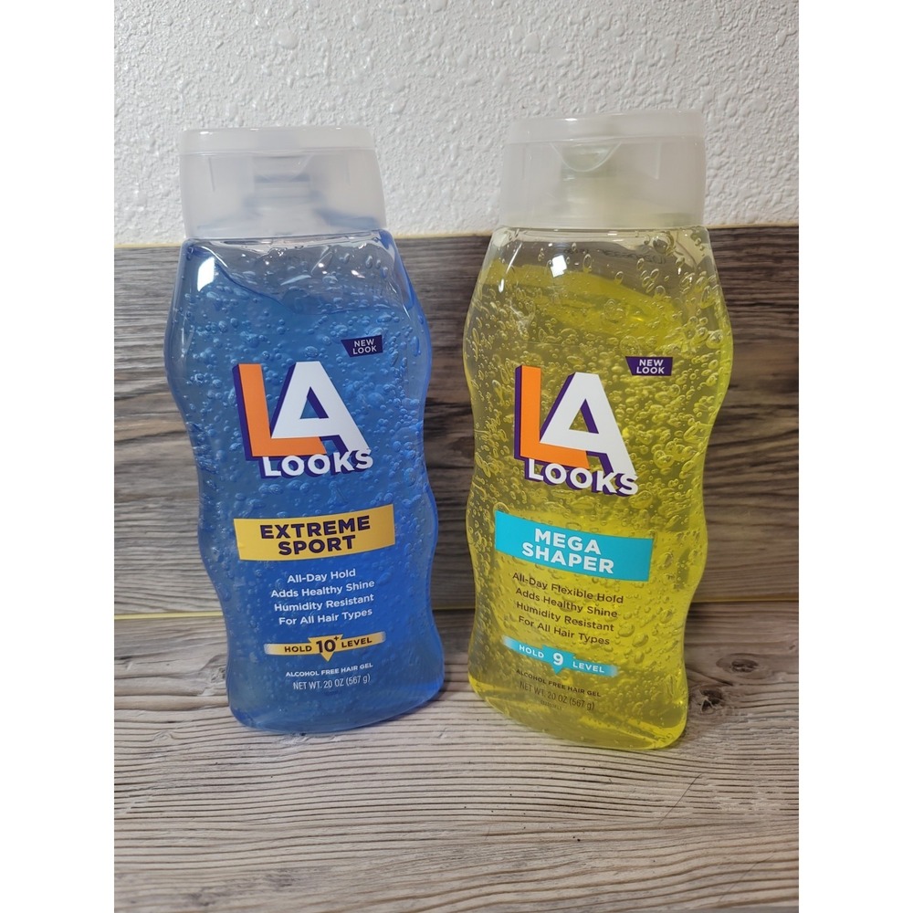 la looks hair gel lot of 2 Extreme Sport 20oz & Mega Shaper 20oz NEW SEALED